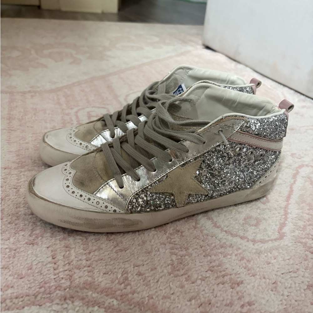 Golden Goose Women's Glitter Sneakers - Silver and Gold